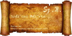 Szécsi Márta névjegykártya